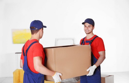 Prepared boxes and furniture in a Kingston home move