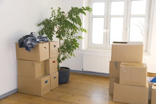 Office removals team preparing business furniture for a Kingston office move