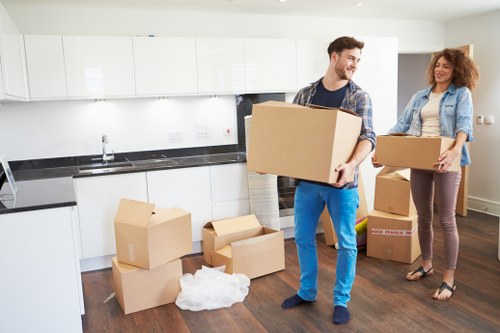 Student move preparation with labelled boxes and essentials