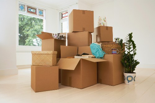 Moving van and packed household items for a Kingston removals job